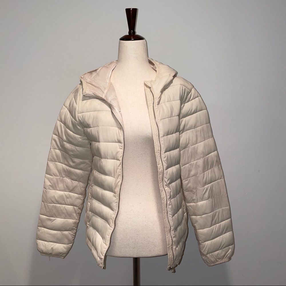Pull&Bear Basic Padded Jacket In Cream - image 5